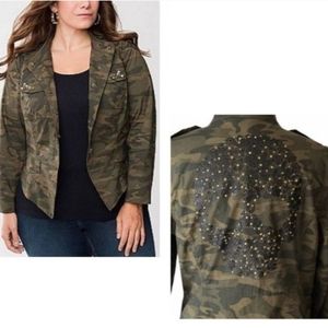 Size 14 Lane Bryant Skull Bedazzled Camo Jacket